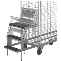 Variofit Trittleiter mit 3 Stufen für Kommissionierwagen