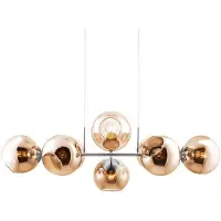 Globo Lighting LED Hängeleuchte PILAR, 8-flammig, Höhenverstellbar, Orange, Metall, Glas