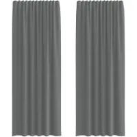 vidaXL Voile Vorhänge mit Schlaufen 2 Stk. Dunkelgrau 140x260 cm