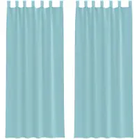 vidaXL Voile Vorhänge mit Stangentaschen 2 Stk. Türkis