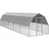 vidaXL Hühnerstall mit Dach 2,5x10x2,25 m Verzinkter Stahl