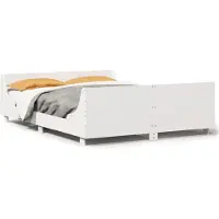 vidaXL Massivholzbett ohne Matratze Weiß 140x200 cm Kiefernholz