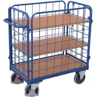 Variofit Etagenwagen niedrig 1.200 x 800 mm 3 Böden 4 Wände