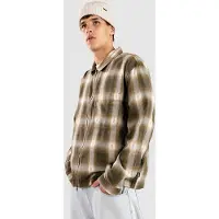 Vans - Herren-Hemd mit Reißverschluss aus Baumwollflanell - Larkspur Zip Plaid Flannel Shirt Mossy Olive für Herren - Größe L - Khaki