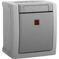 HHG Viko Kontroll-/Ausschalter FR-AP IP54 90591028-DE beleuchtet rote Kalotte