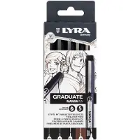 Lyra Stifte mit abgestufter Spitze Graduate Manga Pen 5 Stück