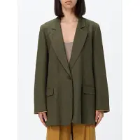 Twinset für Damen. 261TF2020 Grüner Leinenblazer (42), Lässig, Langarm