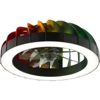 Brilliant G81080/06 Fanora Deckenleuchte 46cm mit Ventilator Kunststoff schwarz LED integriert