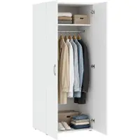 Dmora Kleiderschrank 2-türig Cork 74x179h cm Weiß, 1 Regal