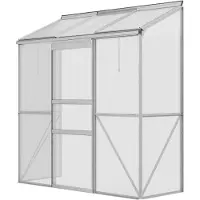 Outsunny Gewächshaus Treibhaus mit Schiebetür, Dachfenster aus Polycarbonat, Alu