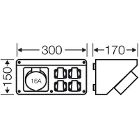 Hensel HENS Mi CB 16,4xSchuko+16A,5p,6h MICB16