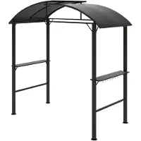 Outsunny Grillpavillon 233 x 110 x 235 cm winddicht Gartenpavillon Gartenlauben