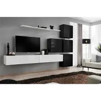 AEA Modern Wohnwand Wand Regal Wandschrank Weiß Luxus Einrichtung Designer Komplett