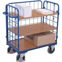 Variofit Etagenwagen niedrig 1.000 x 600 mm 3 Böden 3 Wände