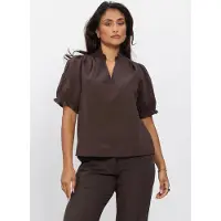 Neo Noir Damen Blusen Odesa Linen Blouse - Bruin - Größe 36