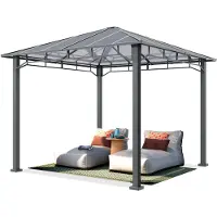 TOOLPORT Gartenpavillon 3x3 m Alu-Rahmen, Polycarbonat Dach ca. 8mm