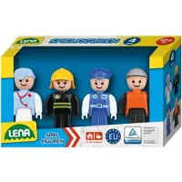 Lena Spielfiguren-Set blau, Spielfiguren: Doktor, Feuerwehrmann, Polizist, Bauarbeiter,, Kompatibel für die Fahrzeuglinien TRUXX und TRUXX²,, Indoor & Outdoor geeignet,, ab 12 Monaten