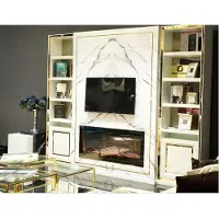 AEA Wohnwand RTV Lowboard TV Ständer Weiß Luxus Gold Vittinen Holz Modern