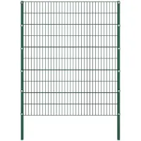 vidaXL Zaunelement mit Pfosten Eisen 522 x 200 cm Grün