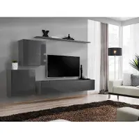 Xl Moebel Gmbh Wohnzimmer Modern Stil Wohnwände 4tlg Set Sideboard Grau Regal