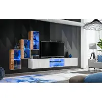 AEA 3x Wandschrank Wohnzimmermöbel Wohnwand 210 cm Einrichtung Luxus TV-Ständer