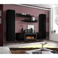 AEA Luxus Modern Wohnzimmer Set 5tlg. Wohnwand Wandschrank Holz Möbe