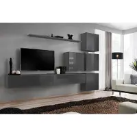 AEA Grau Moderne Wohnwand Wohnzimmer Design TV Ständer Luxus Sideboard Schrank