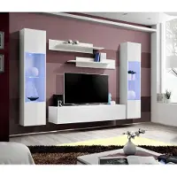 AEA Wohnwand TV Ständer RTV Lowboard Hänge Vitrine Holz Modern Möbel Wohnzimmer