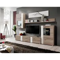 AEA Wohnwand TV Wand Holz Stil Modern Regal Wohnzimmer Möbel Schrank