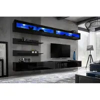 AEA Wohnzimmer 2x Wandschrank Garnitur Wohnwand Holzmöbel TV-Ständer