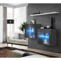 AEA Luxus Möbel Wohnzimmer Komplett Wohnwand Holz Einrichtung Wandschrank Wand Regal