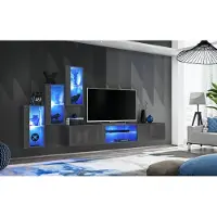 AEA Garnitur Set 4tlg Wohnwand Luxus Designer Sideboard TV-Ständer Holzmöbel