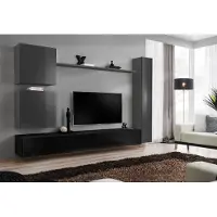 AEA Wohnzimmer rtv Schrank Wohnwand Regal Luxus Wandschrank TV Sideboard Set 6tlg.