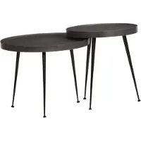 vidaXL Couchtisch 2 Stk. Schwarz Holzwerkstoff