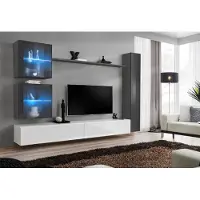 AEA Designer Wohnwand Modern TV-Ständer Wohnmöbel Grau Einrichtung Sideboard Neu