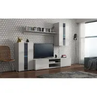 AEA Set Modern Wohnwand Vitrinen Regal Schrank Wohnzimmer Modern Stil Wohnwände 4tlg
