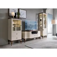 AEA s Wohnzimmermöbel Set 2x Vitrinen + TV-Lowboard Stilvoller Komplett