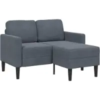vidaXL 2-Sitzer-Sofa mit Chaiselongue L-Form Dunkelgrau 125 cm Samt
