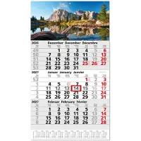 Easydruck24de Timr 3-Monatskalender 2027 Jahresübersicht - 53cm - Motiv Bergsee I tr461