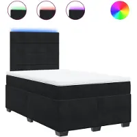 vidaXL Boxspringbett mit Matratze Schwarz 120x190 cm Samt