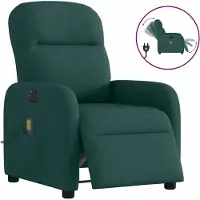 vidaXL Massagesessel Elektrisch Dunkelgrün Stoff