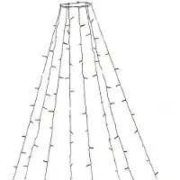 Konstsmide LED Baummantel mit Ring, 8 Stränge à 30 Dioden, vormontiert, mit Glimmereffekt, 240 bernsteinfarbene Dioden (120 glimmend), 24V Innentrafo, dunkelgrünes Kabel - 6365-810