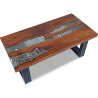 vidaXL Couchtisch Teak Harz 100x50 cm