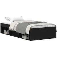 vidaXL Bettgestell ohne Matratze Schwarz Eichen-Optik 100x200 cm