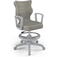 Entelo Jugend-Wachstumsstuhl Ergonomischer Schreibtischstuhl Für Körpergrösse 146-176 Cm, Norm Grau Visto 03, Mit Fussstütze