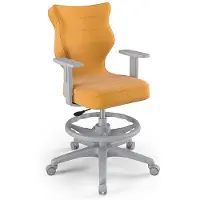 Entelo Jugend-Wachstumsstuhl Ergonomischer Schreibtischstuhl Für Körpergrösse 159-188 Cm, Duo Grau Velvet 35, Mit Fussstütze