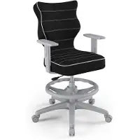 Entelo Jugend-Wachstumsstuhl Ergonomischer Schreibtischstuhl Für Körpergrösse 146-176 Cm, Duo Grau Visto 01, Mit Fussstütze