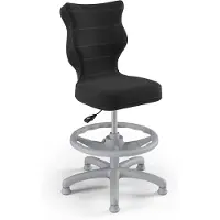 Entelo Kinder-Wachstumsstuhl Ergonomischer Schreibtischstuhl Für Körpergrösse 133-159 Cm, Petit Grau Samt 17, Mit Fussstütze