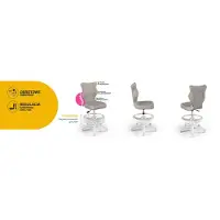 Entelo Kinder-Wachstumsstuhl Ergonomischer Schreibtischstuhl Für Körpergrösse 119-142 Cm, Petit Weiss Monolith 03, Mit Fussstütze