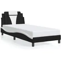 vidaXL Bettgestell "Viana" ohne Matratze Schwarz und Weiß 80x200 cm Kunstleder